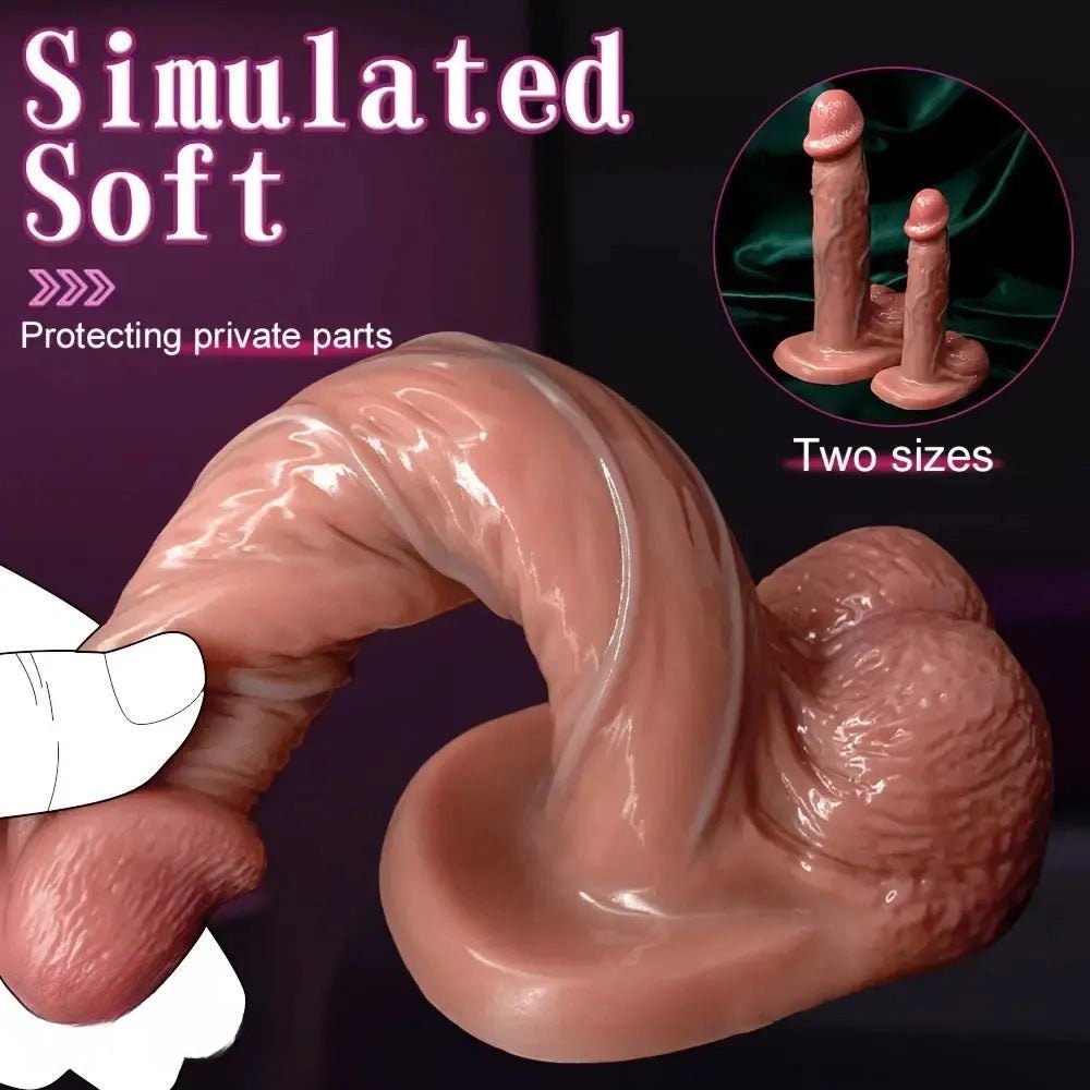 Flesh tone silicone strap on dildo with vein texture, photo 8
