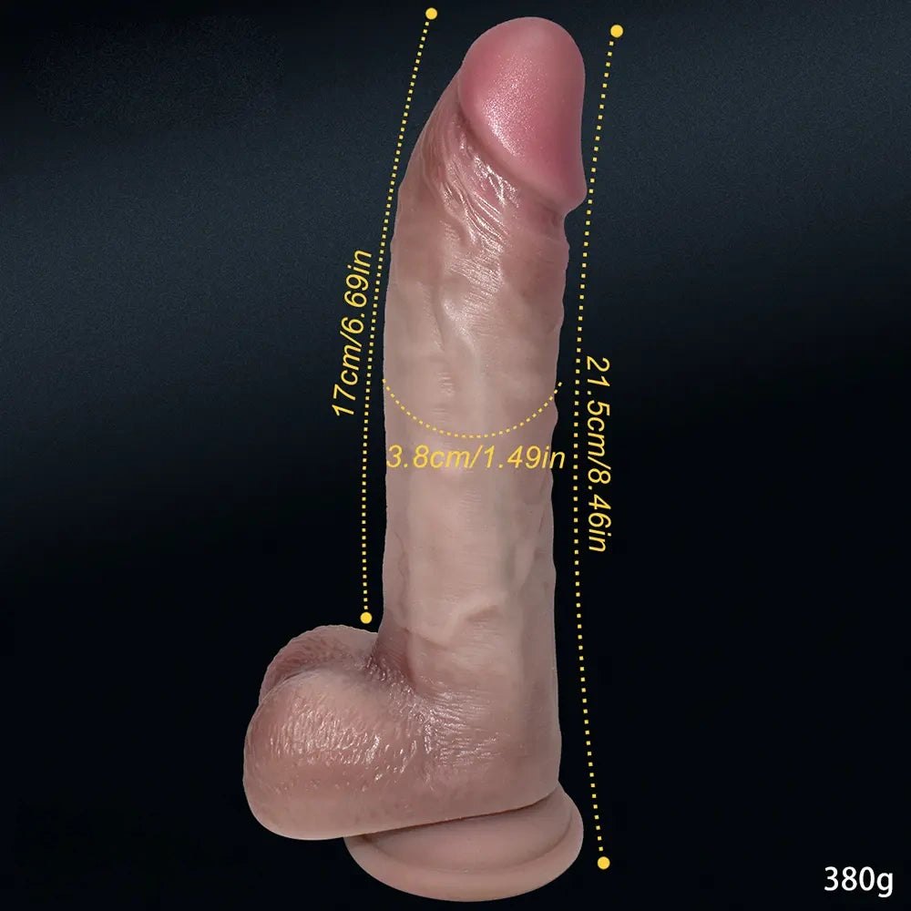 Flesh tone silicone realistic dildo with suction cup base, photo 5