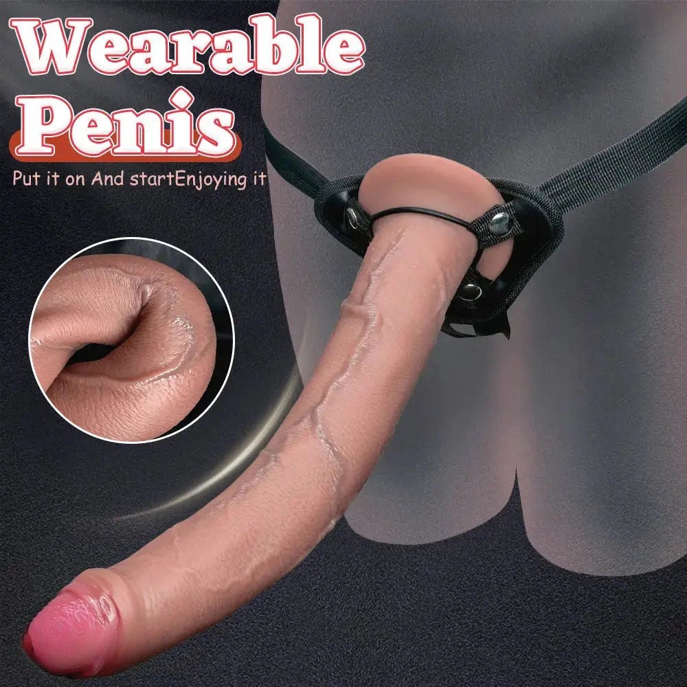 Flesh silicone strap-on dildo, photo 7
