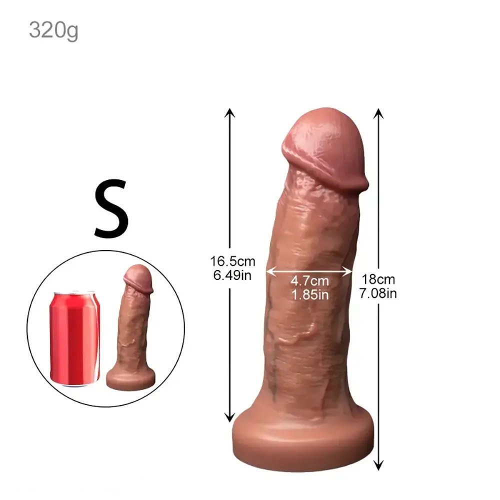 Flesh realistic silicone dildo with suction cup base, photo 14