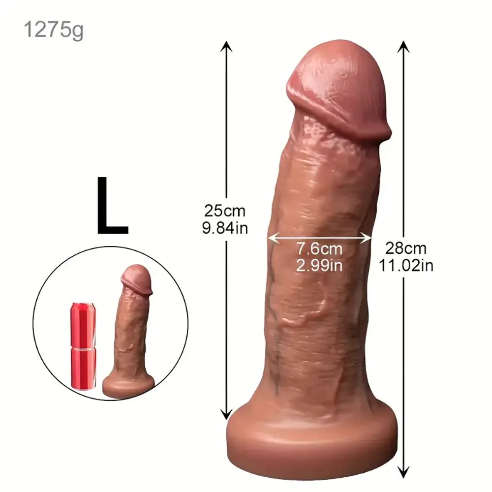 Flesh realistic silicone dildo with suction cup base, photo 6