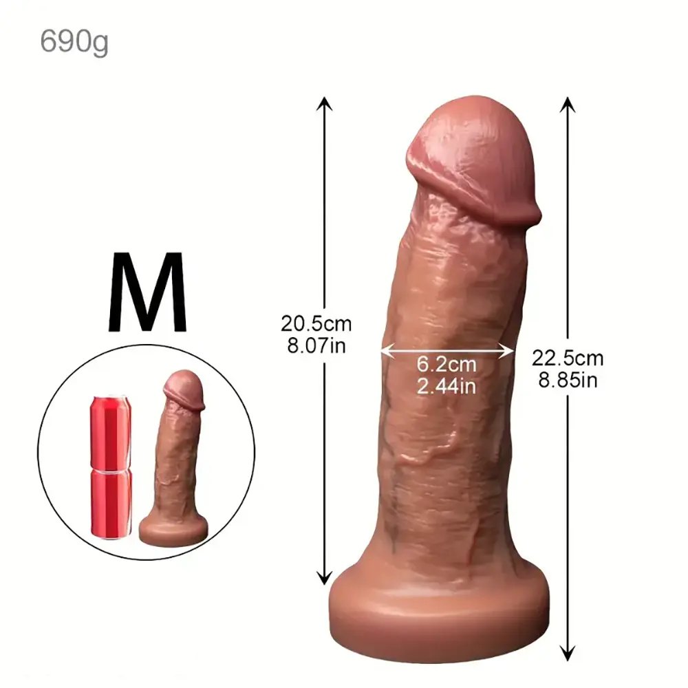 Flesh realistic silicone dildo with suction cup base, photo 7