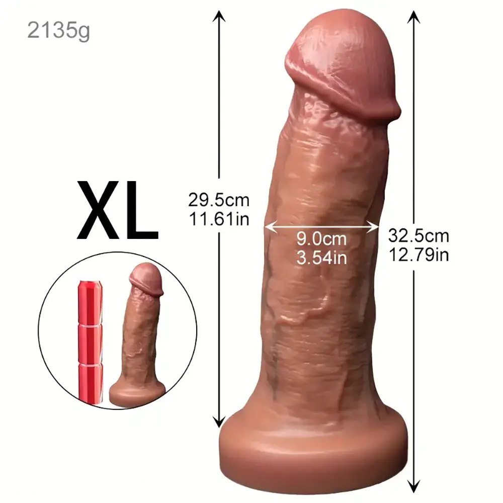 Flesh realistic silicone dildo with suction cup base, photo 9