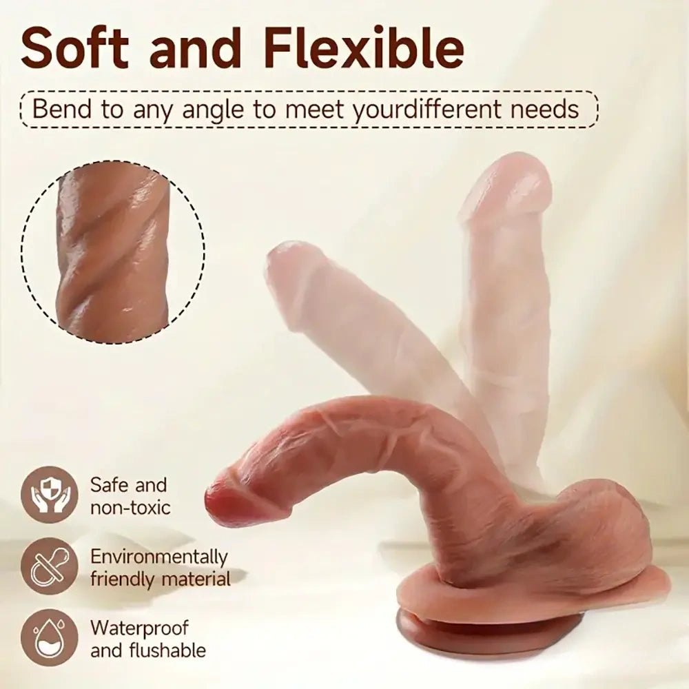 Flesh-tone silicone suction cup dildo, photo 2