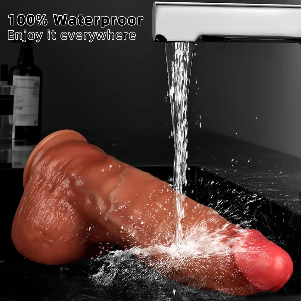 Flesh-tone realistic silicone dildo, photo 14