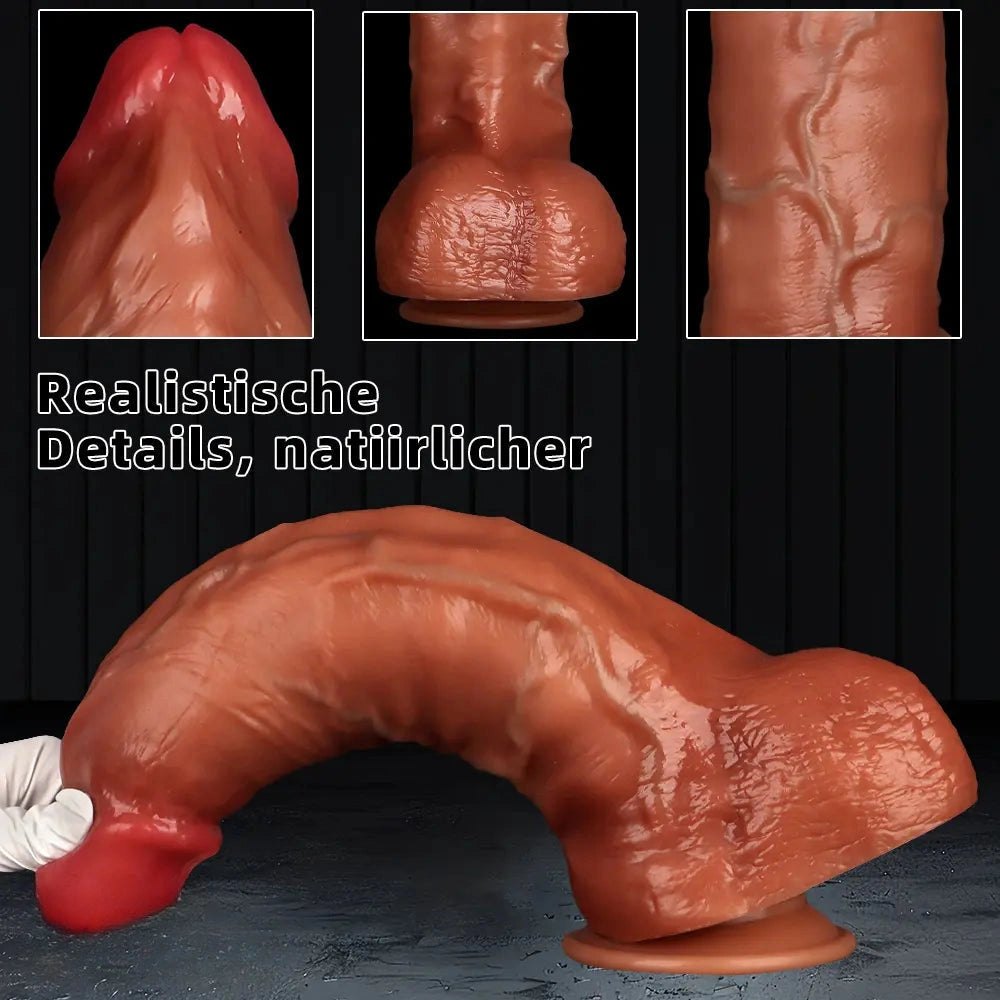 Flesh-tone realistic silicone dildo, photo 4