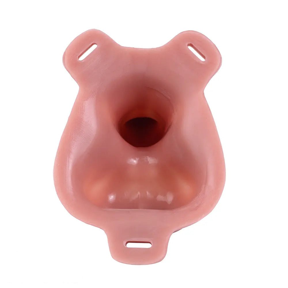 Flesh-tone realistic hollow strap-on dildo with attached strap, photo 13