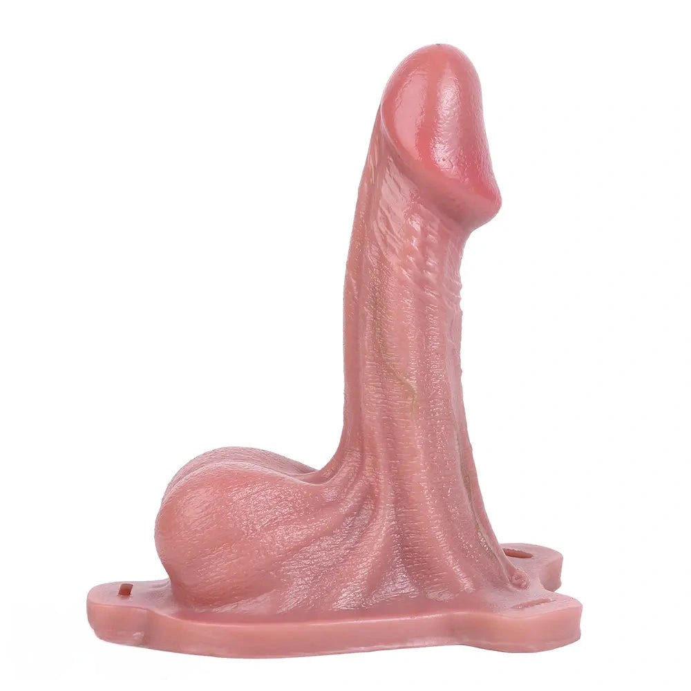 Flesh-tone realistic hollow strap-on dildo with attached strap, photo 2