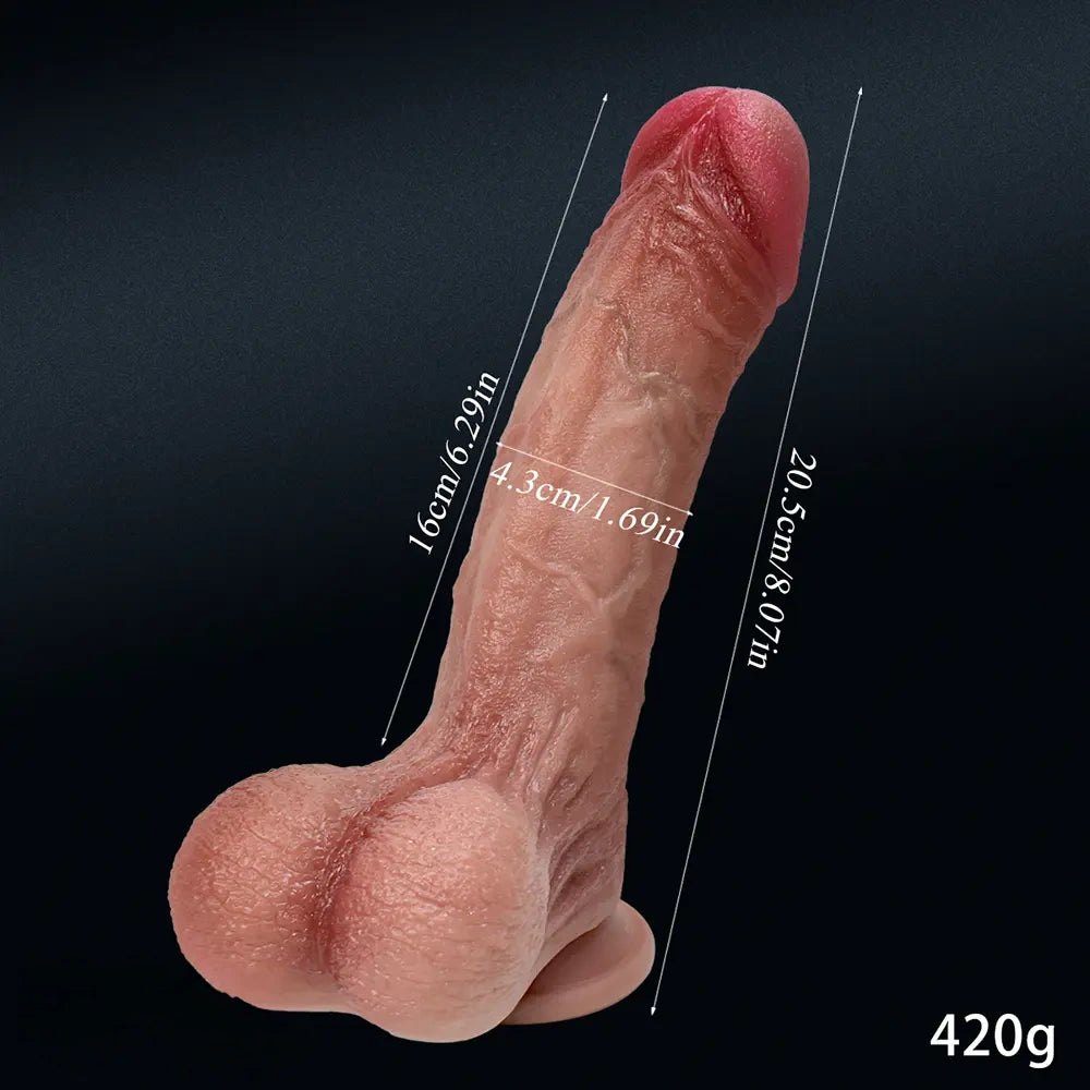 Flesh tone realistic silicone dildo, photo 4
