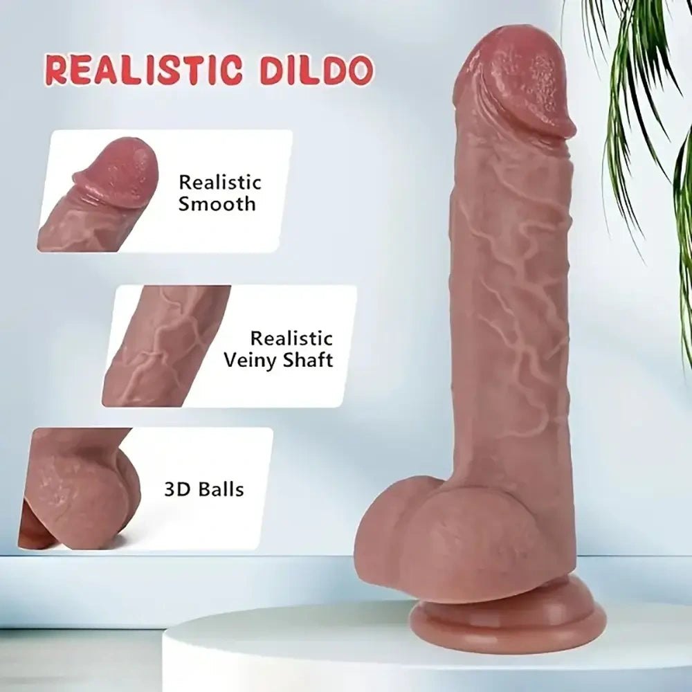 Flesh-tone realistic silicone dildo, photo 5