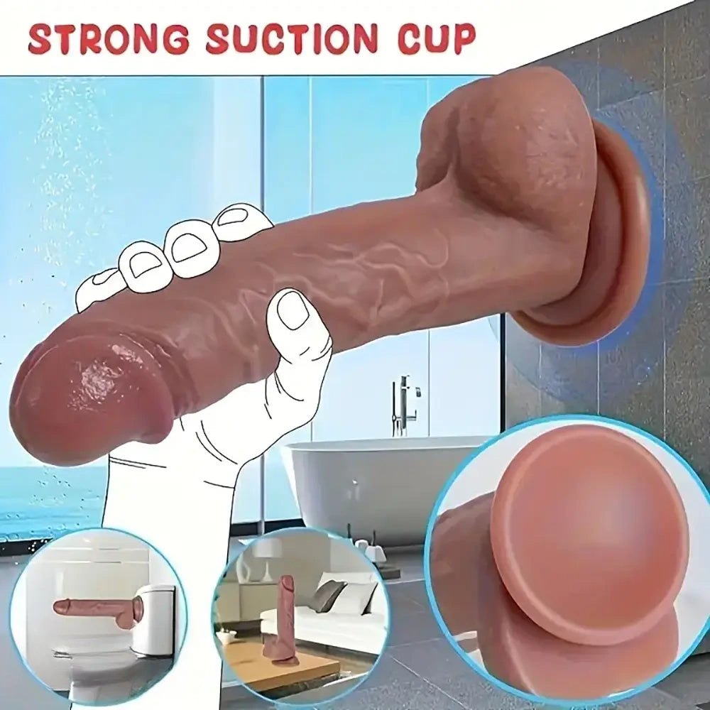 Flesh-tone realistic silicone dildo, photo 6