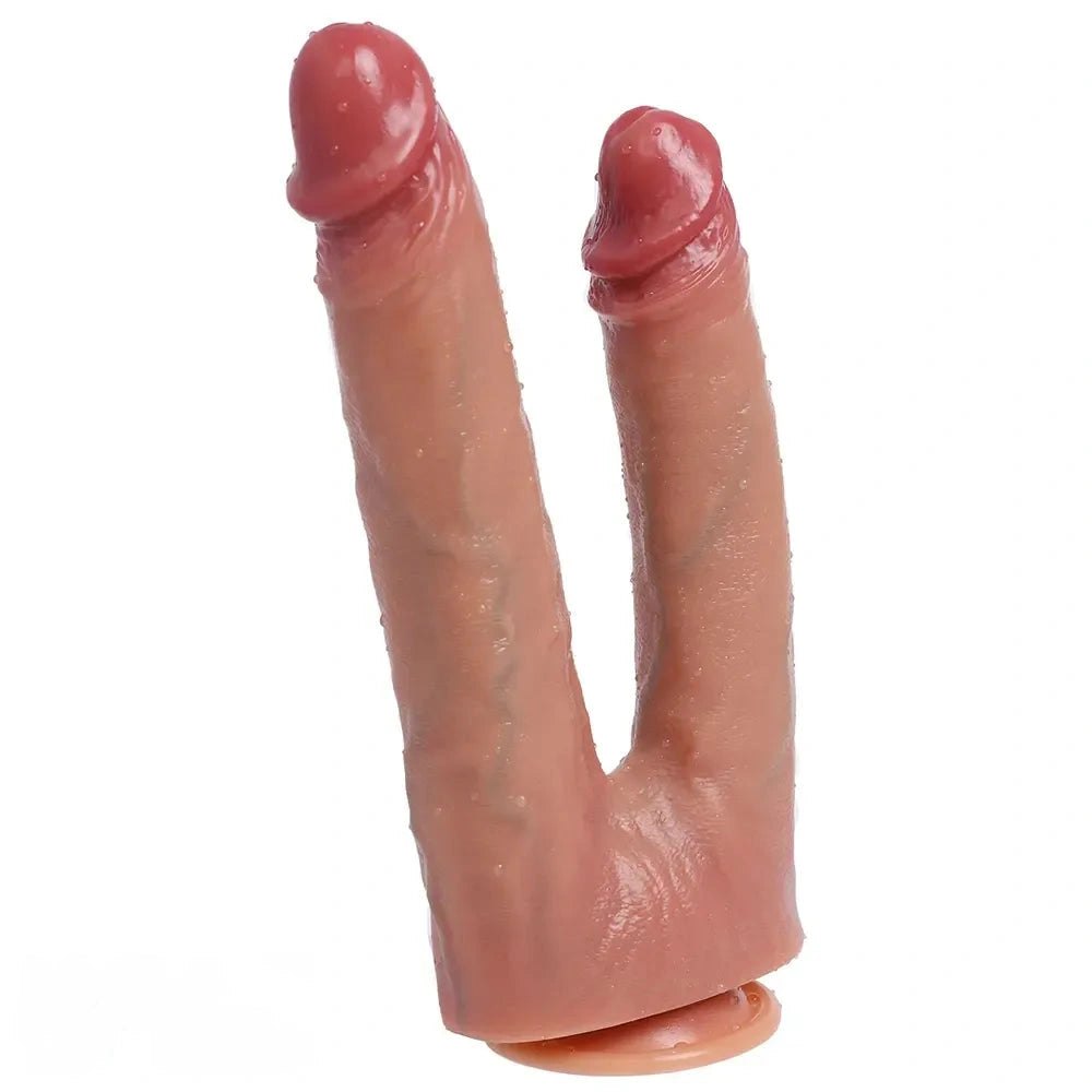 Flesh-tone silicone double dildo, photo 1