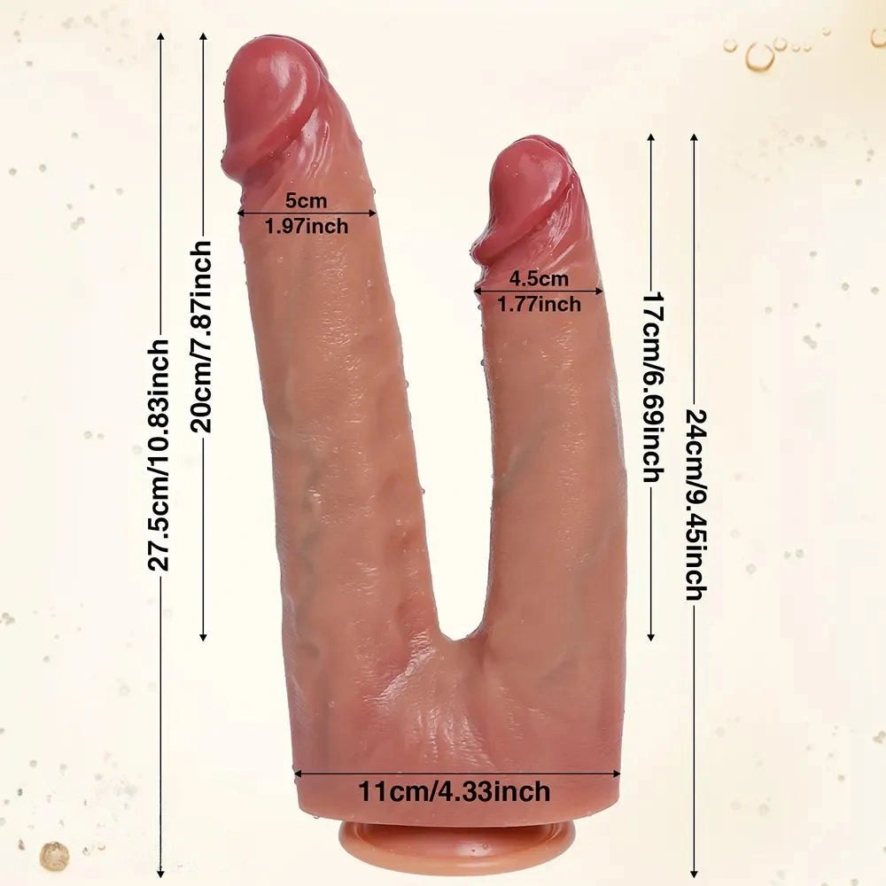 Flesh-tone silicone double dildo, photo 10