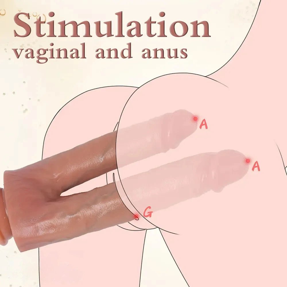 Flesh-tone silicone double dildo, photo 4
