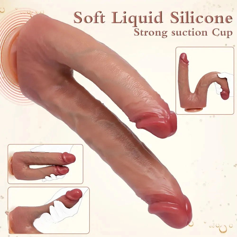 Flesh-tone silicone double dildo, photo 6