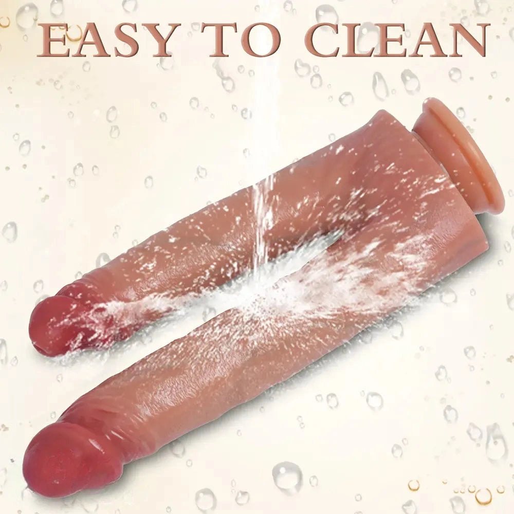 Flesh-tone silicone double dildo, photo 8