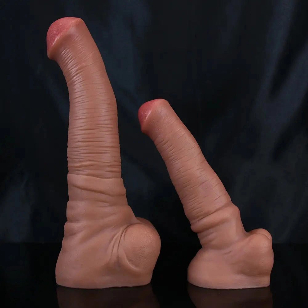 Flesh wrinkled silicone suction cup dildo, photo 1