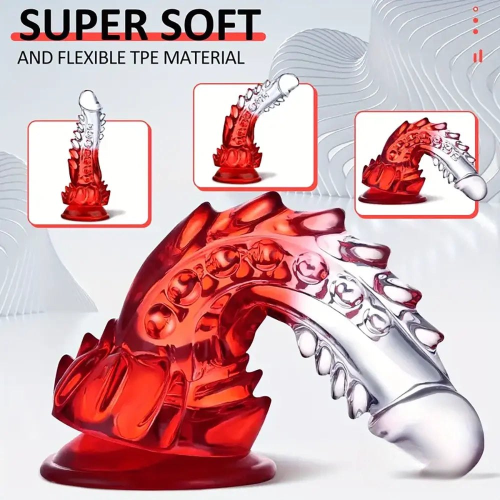 Colorful bendable tpe vibrating dildo, photo 2