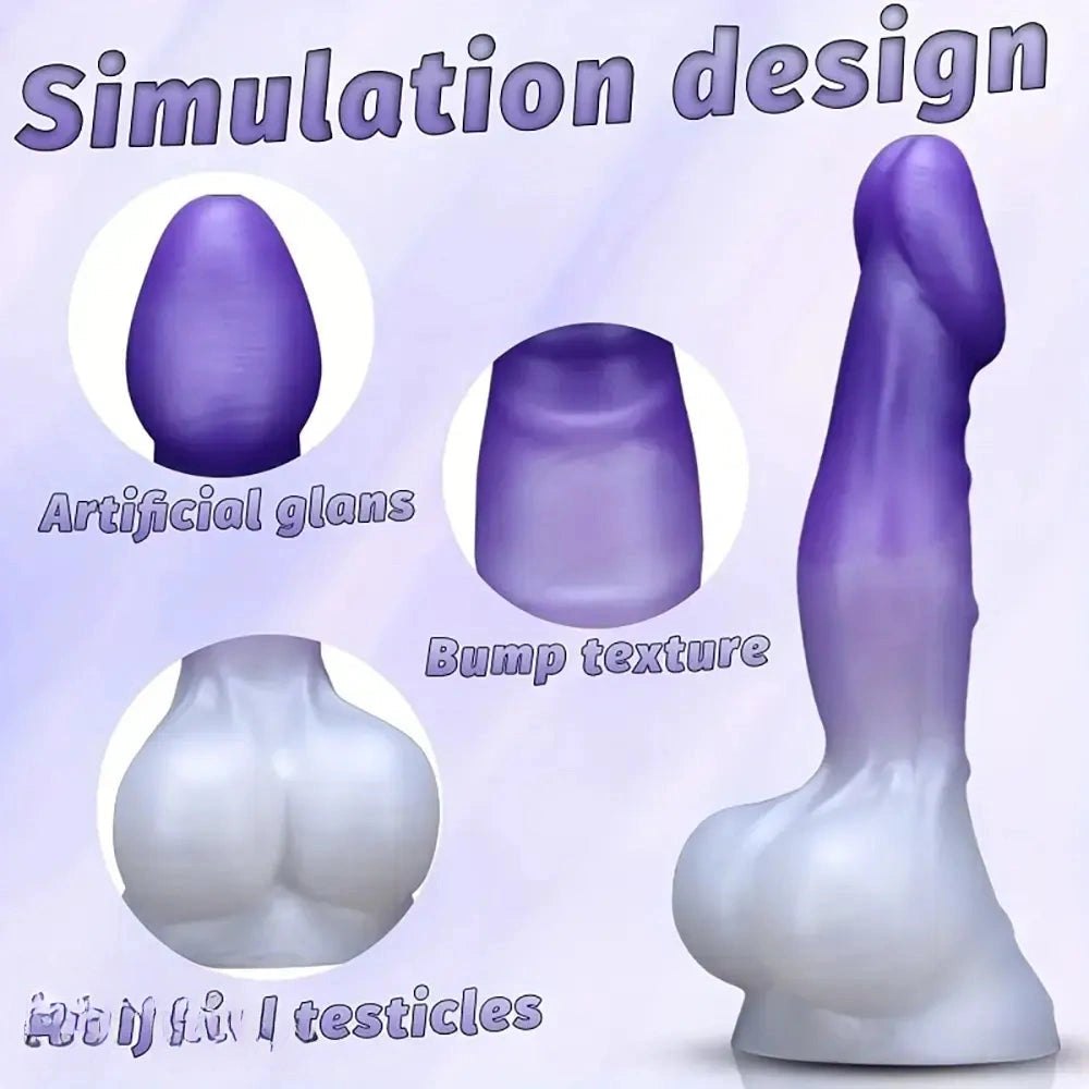 Purple flexible bumped texture realistic dildo, photo 1