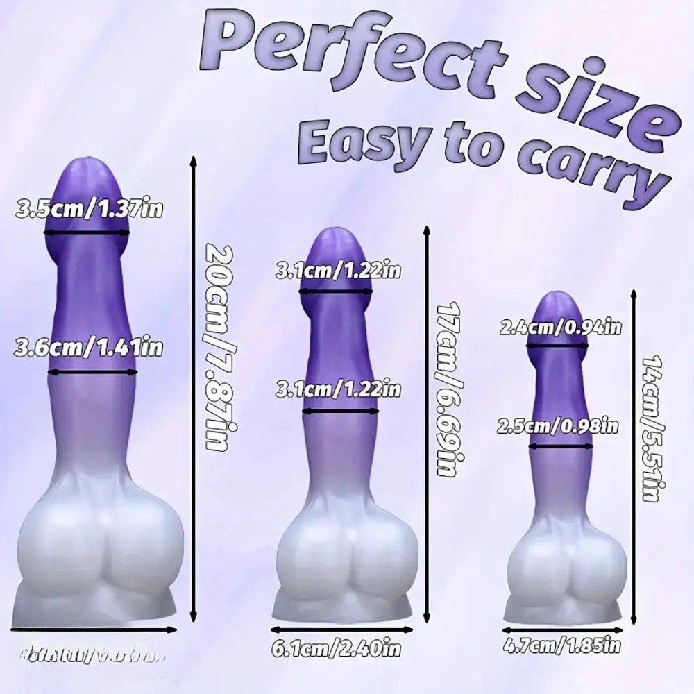 Purple flexible bumped texture realistic dildo, photo 3