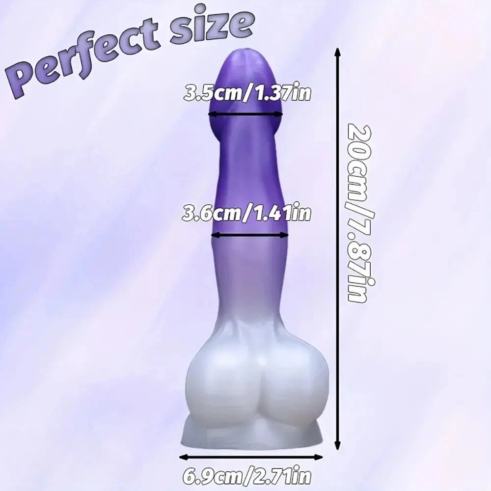 Purple flexible bumped texture realistic dildo, photo 5