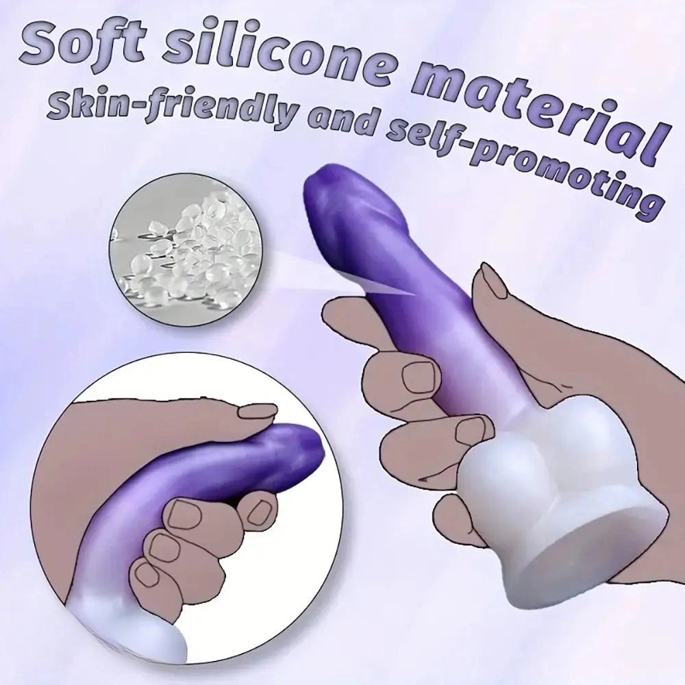 Purple flexible bumped texture realistic dildo, photo 6
