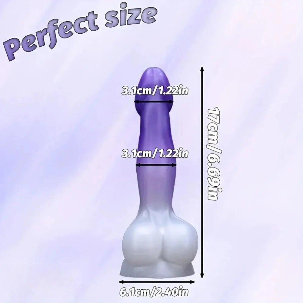 Purple flexible bumped texture realistic dildo, photo 7