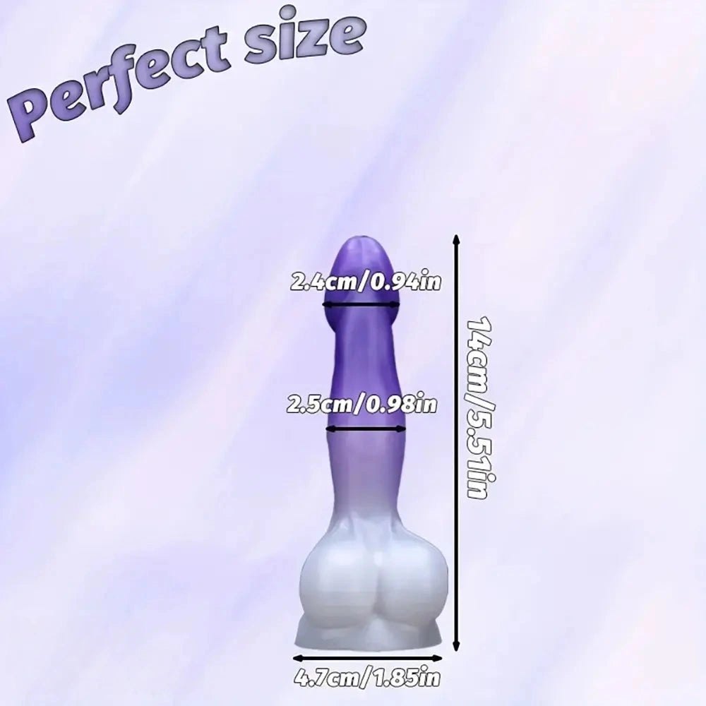 Purple flexible bumped texture realistic dildo, photo 8
