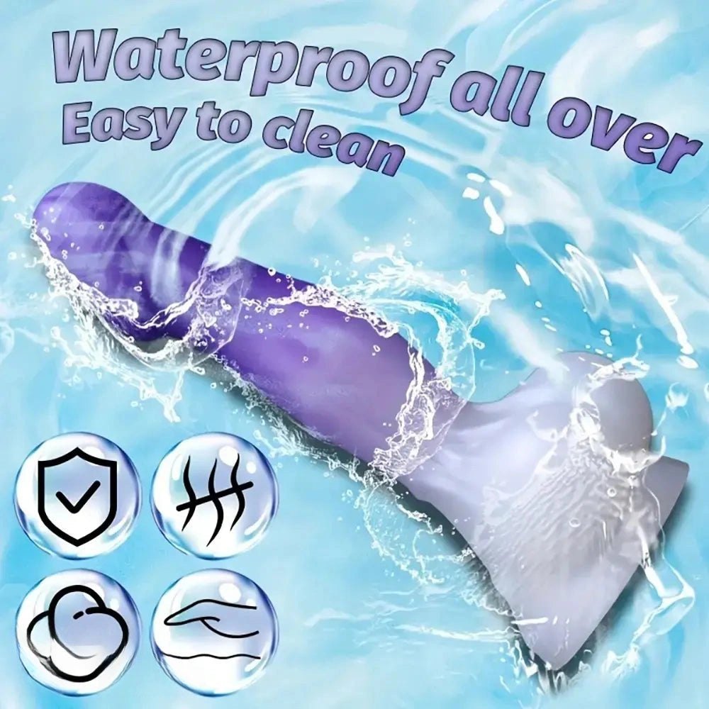 Purple flexible bumped texture realistic dildo, photo 9