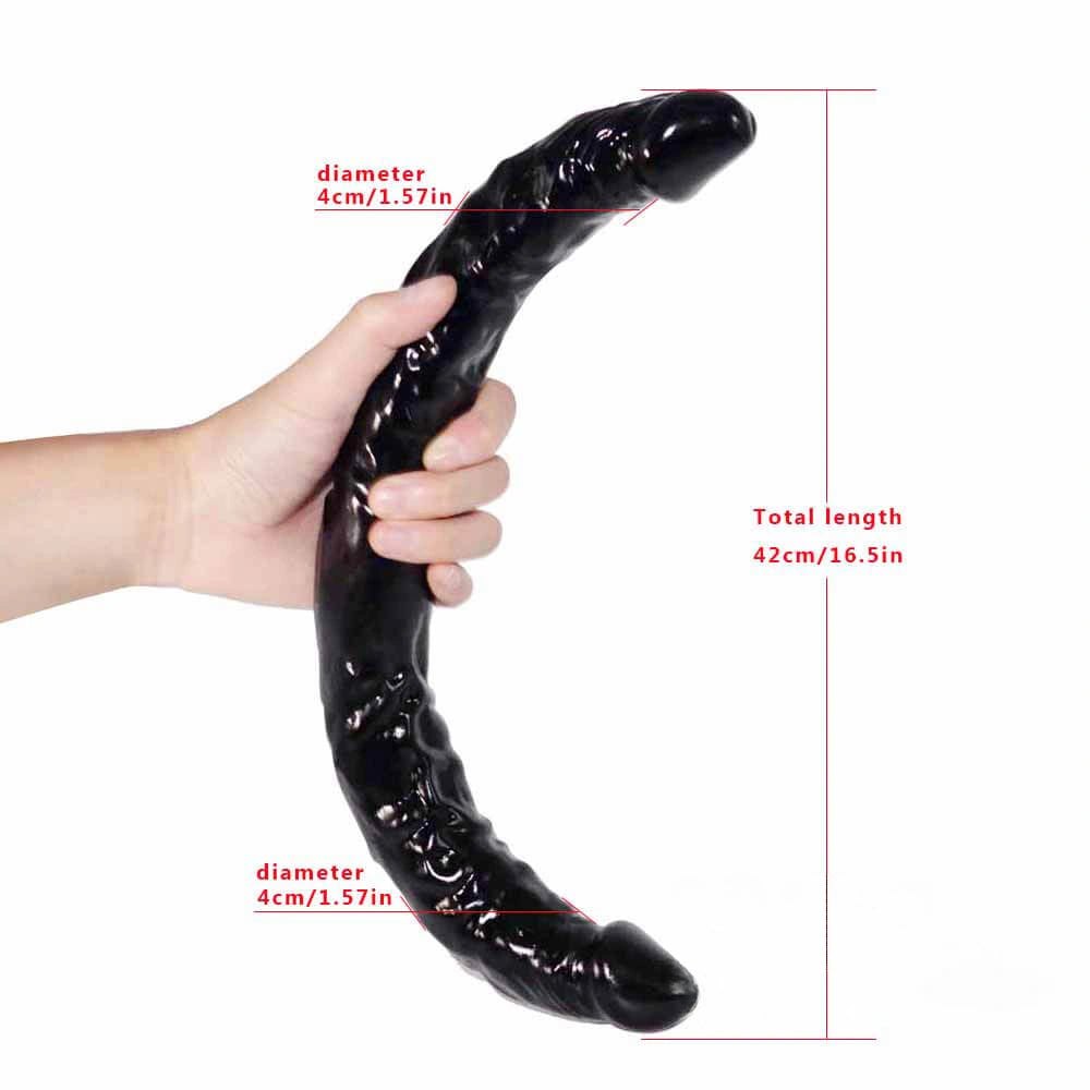 Black flexible double dildo