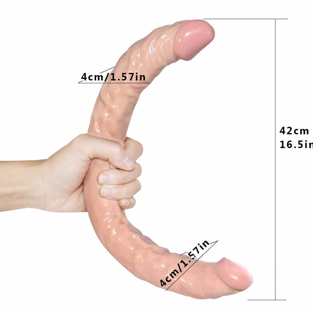 Flesh flexible double dildo