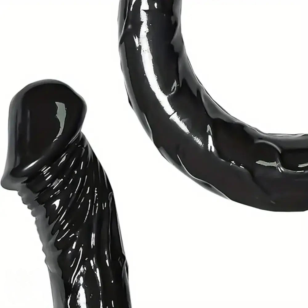 Black flexible double ended PVC dildo, photo 2