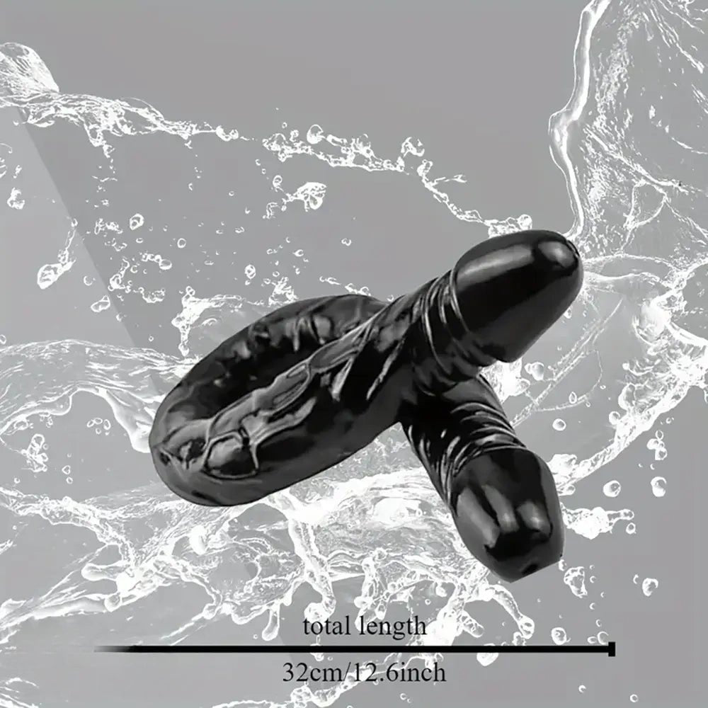 Black flexible double ended PVC dildo, photo 4