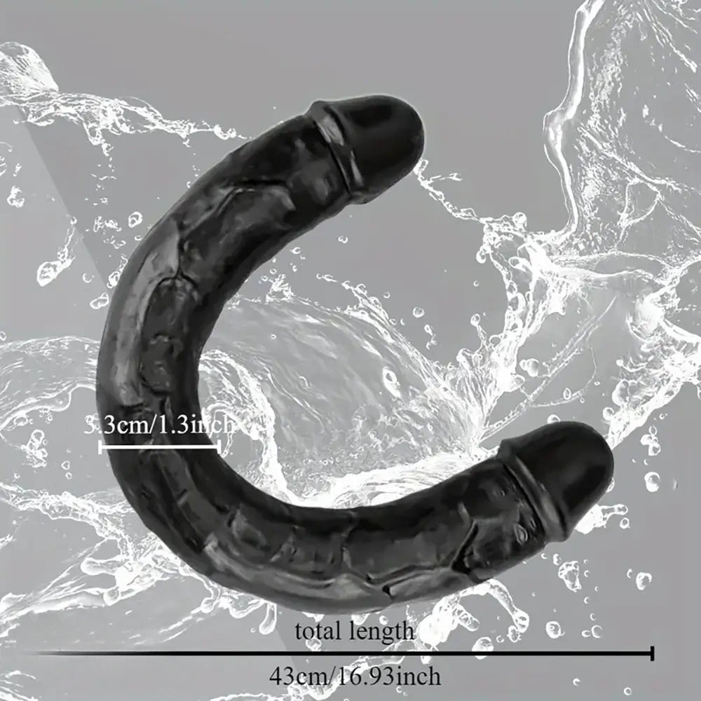 Black flexible double ended PVC dildo, photo 6