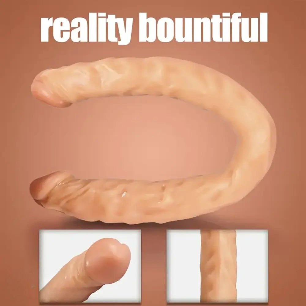 Flesh double head pvc dildo, photo 1