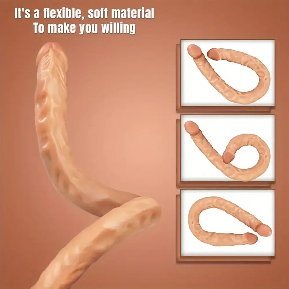 Flesh double head pvc dildo, photo 2
