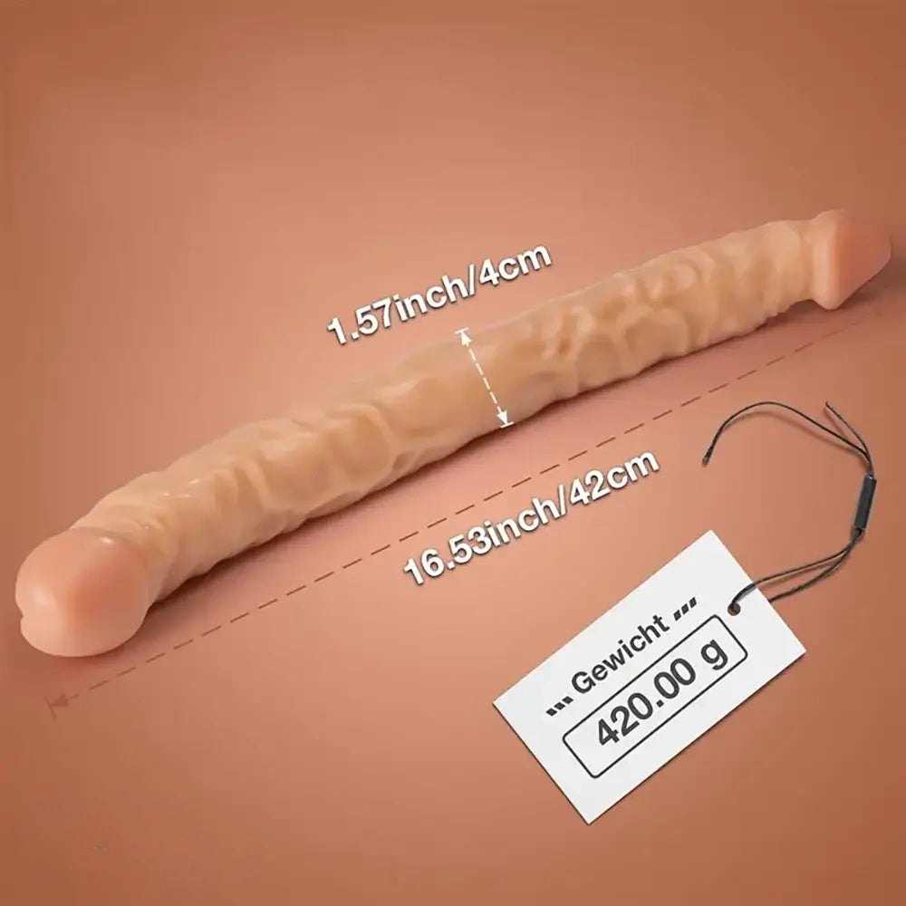 Flesh double head pvc dildo, photo 4