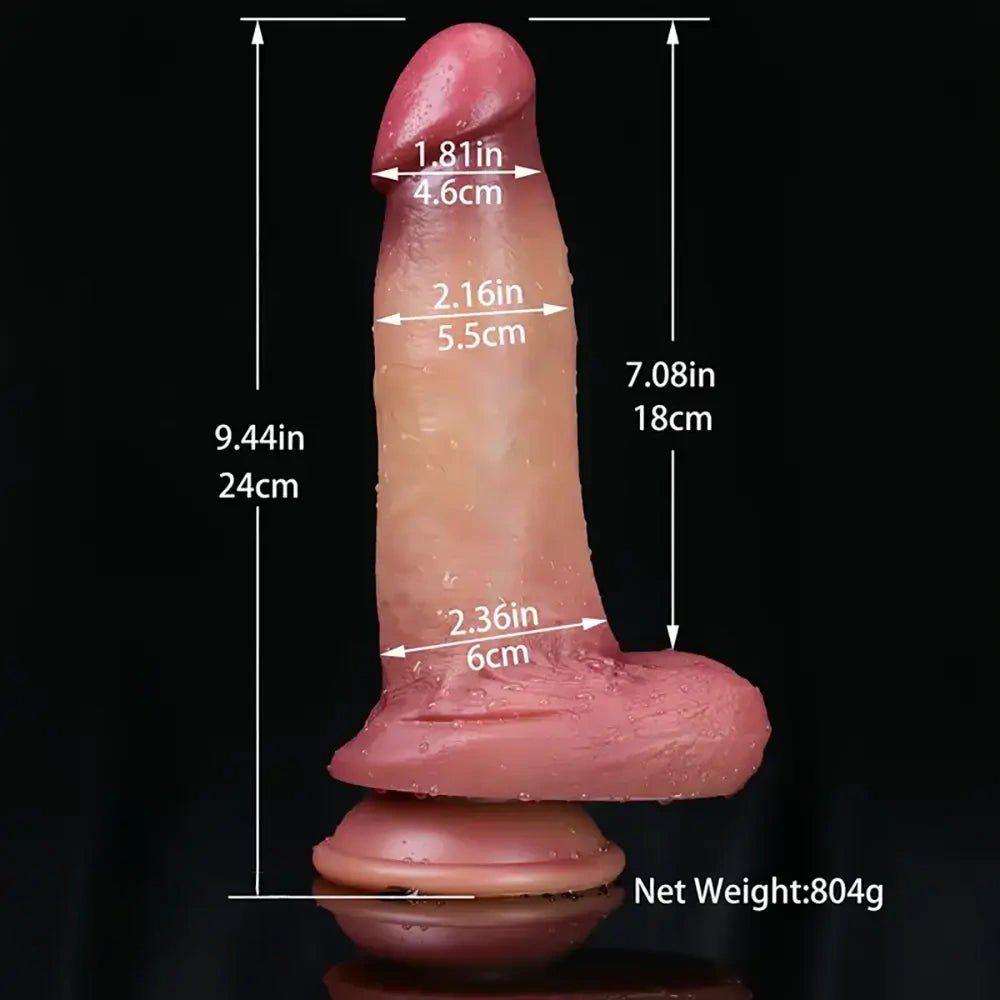 Brown flexible realistic silicone dildo, photo 4