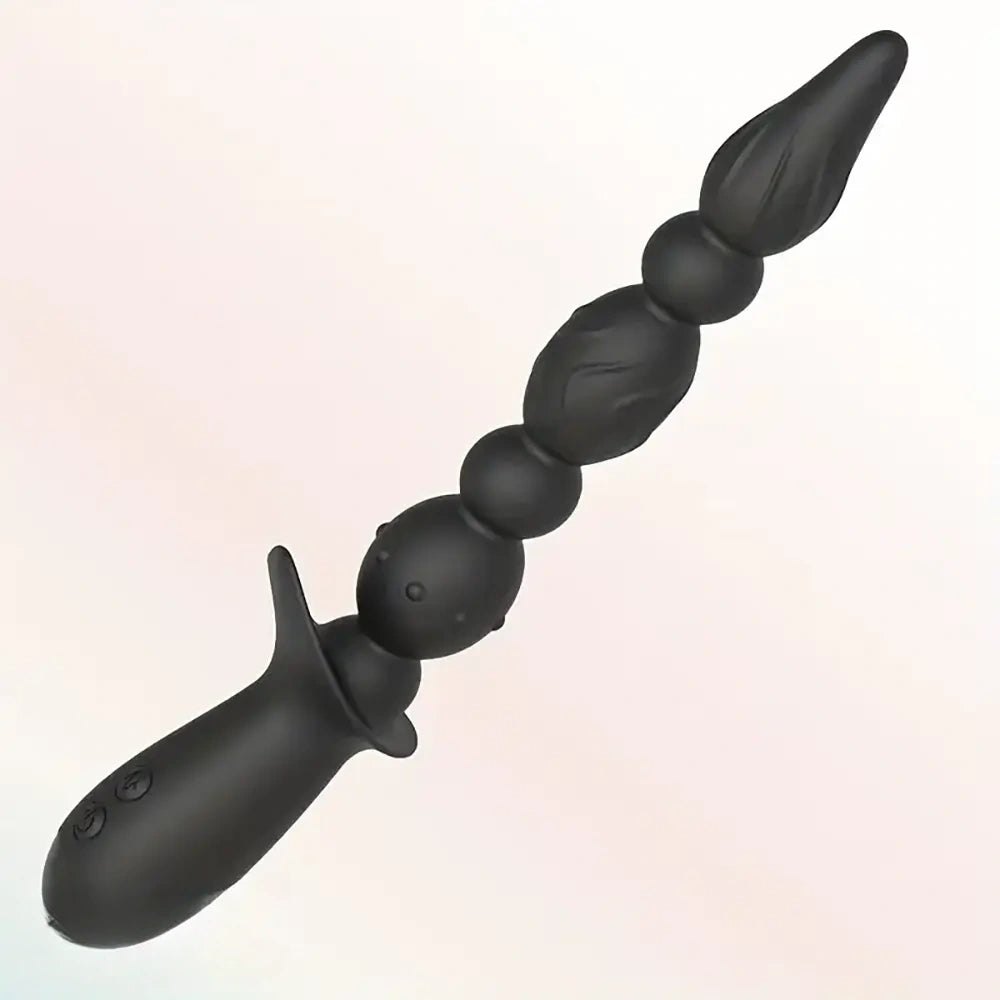 Black beaded anal vibrator, photo 1