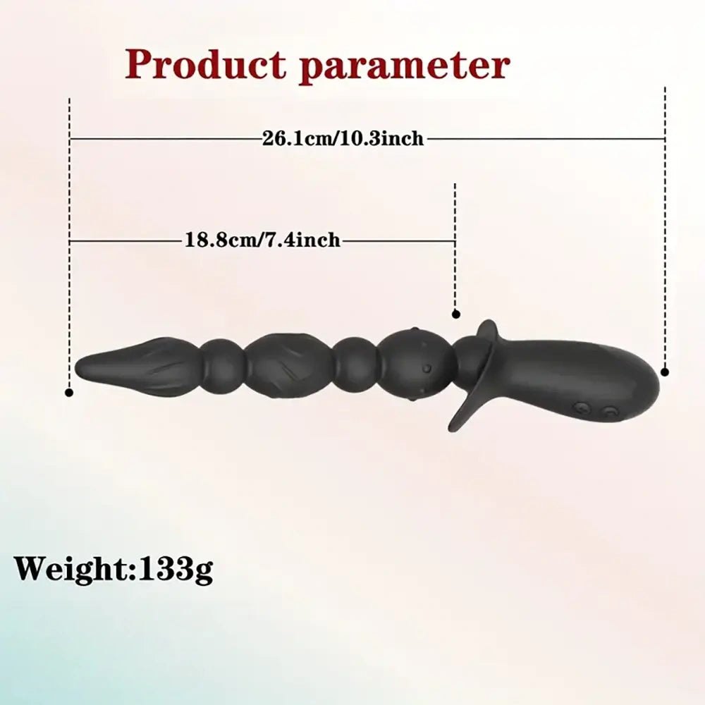 Black beaded anal vibrator, photo 10