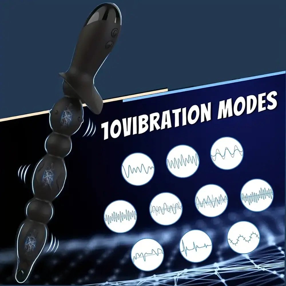 Black beaded anal vibrator, photo 2