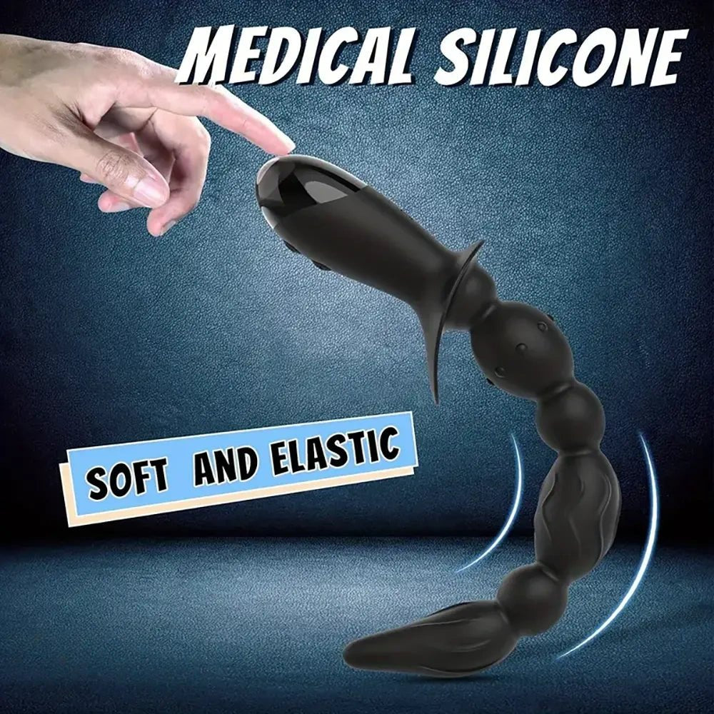 Black beaded anal vibrator, photo 4