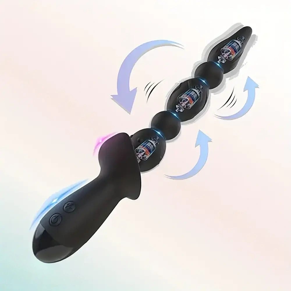 Black beaded anal vibrator, photo 6