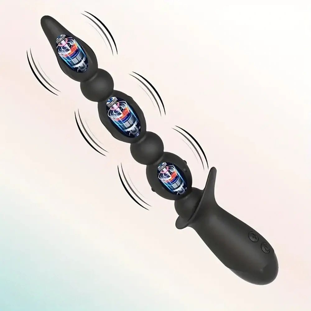 Black beaded anal vibrator, photo 8
