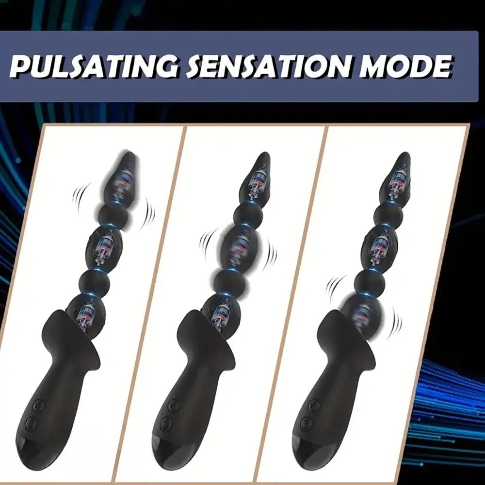 Black beaded anal vibrator, photo 9