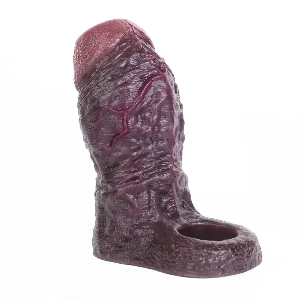 Coffee hollow silicone dildo sleeve, photo 1