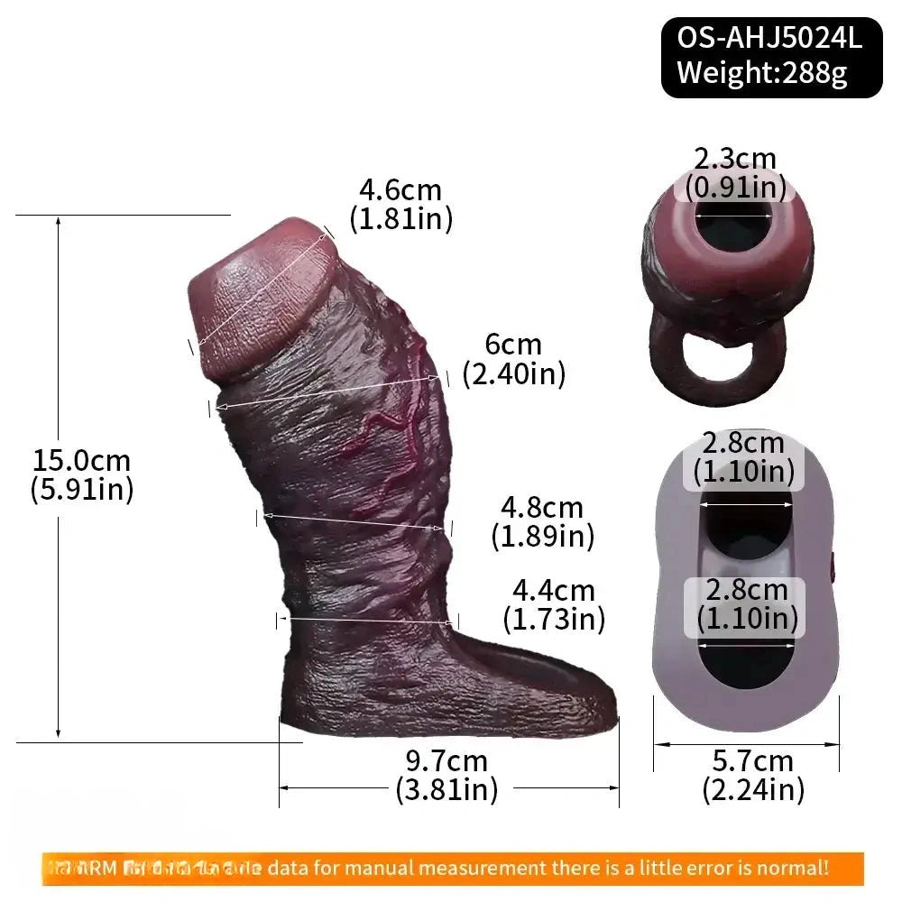 Coffee hollow silicone dildo sleeve, photo 10