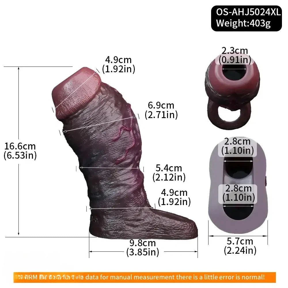 Coffee hollow silicone dildo sleeve, photo 11