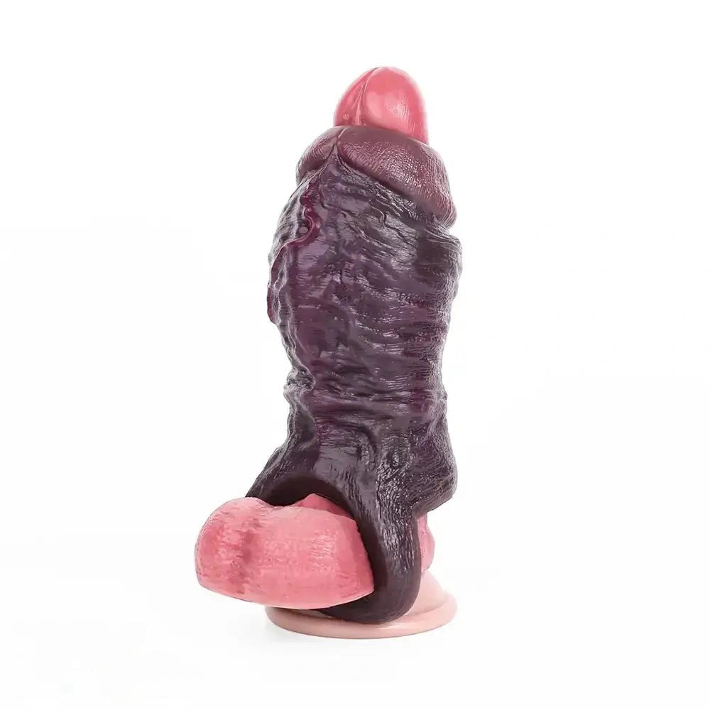 Coffee hollow silicone dildo sleeve, photo 13