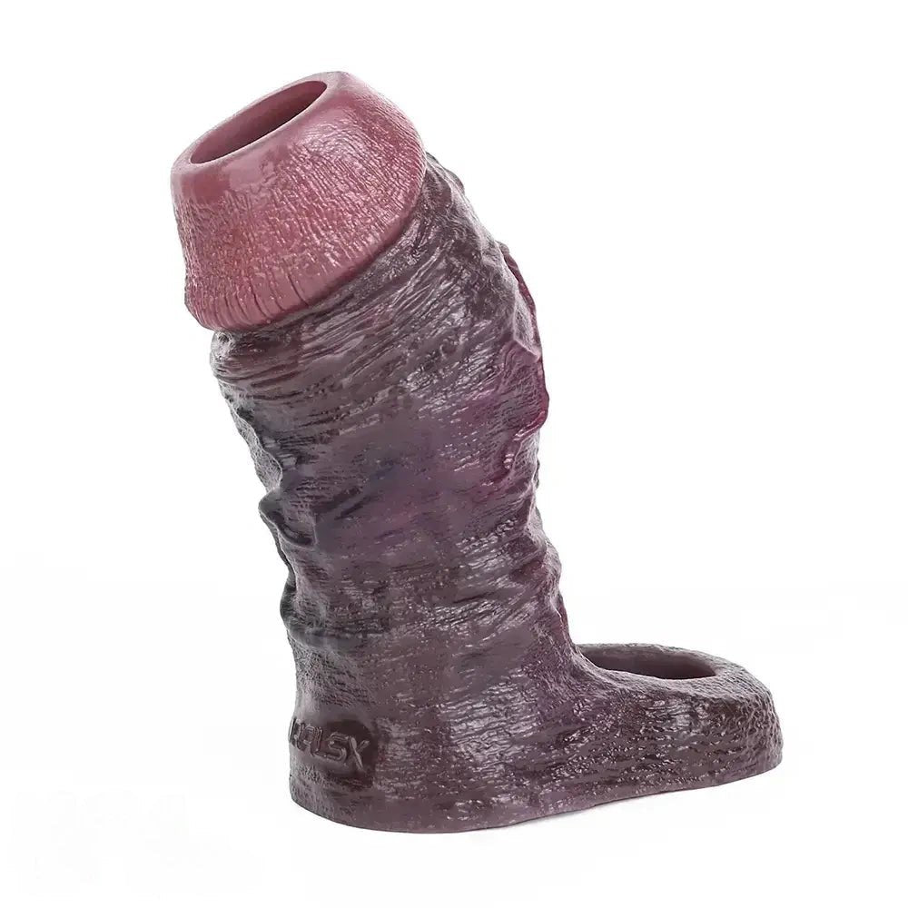 Coffee hollow silicone dildo sleeve, photo 14
